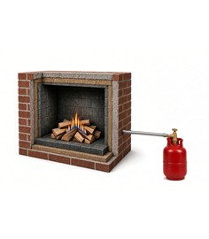 The flame-thrower for fireplaces